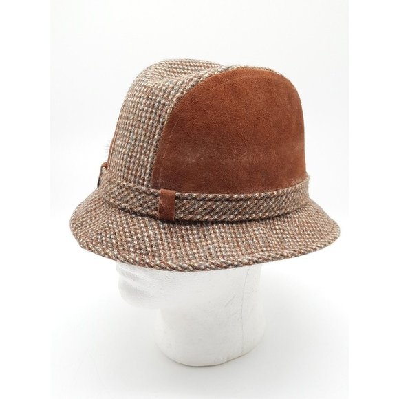 Vintage Knox New York Brown Leather Hat. Cuba/Mafia Gangster Hat. Size 7¼ - 7.25 - Picture 4 of 11